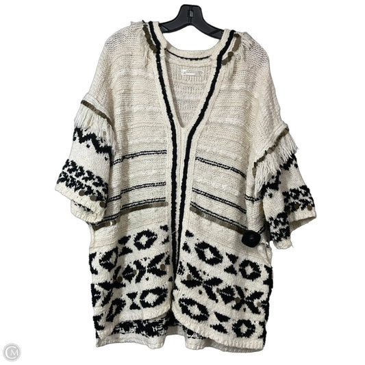 Sweater Short Sleeve By Anthropologie In Black & Cream, Size: Xs