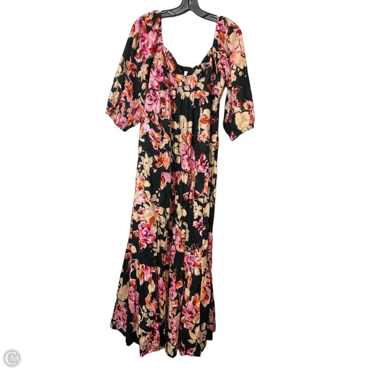 Dress Casual Maxi By Anthropologie In Black & Pink, Size: S