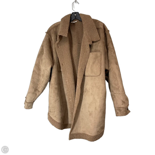 Coat Faux Fur & Sherpa By Maurices In Brown, Size: 2x