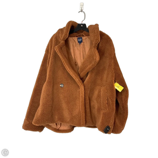 Jacket Faux Fur & Sherpa By Gap In Brown, Size: Xxl