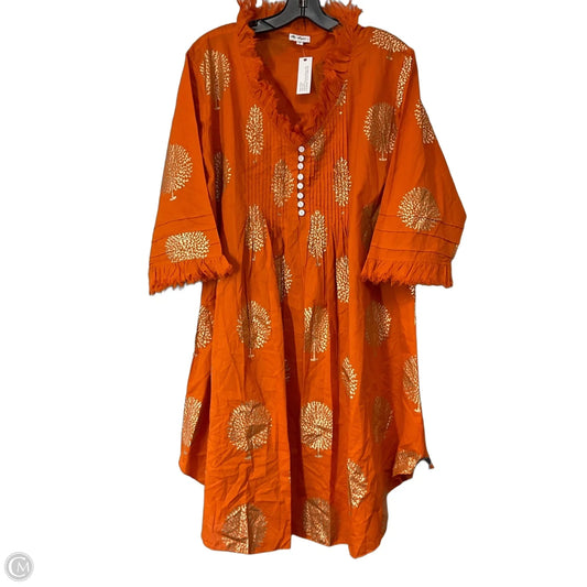Dress Casual Short By At Last In Gold & Orange, Size: 20
