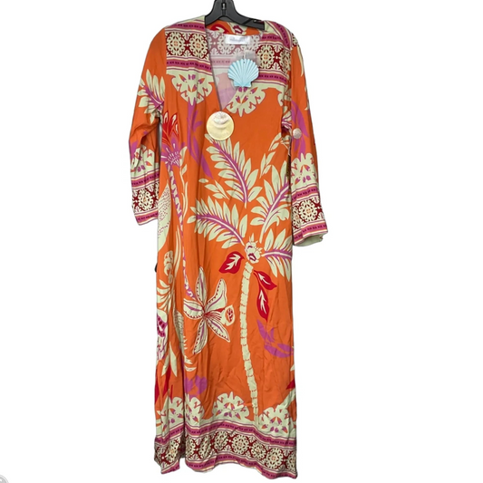 Dress Casual Maxi By Cma In Orange & Pink, Size: L