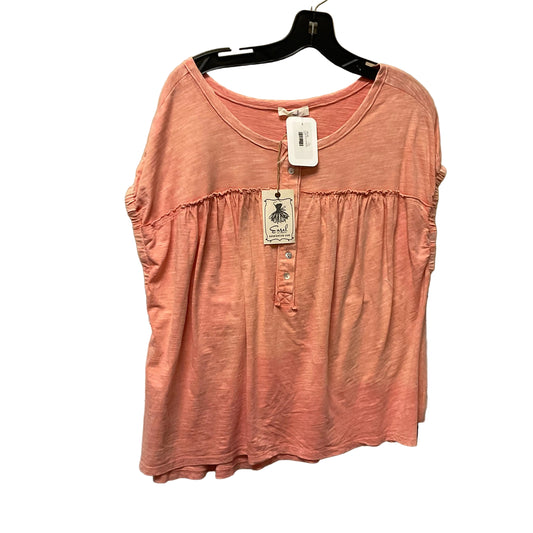 Top Short Sleeve By Easel In Pink, Size: S