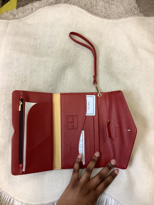 Cole Haan * Travel Wallet Clutch Leather * Ruby Sugar - Red * Voyage  Collection